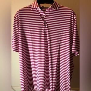 NWT RLX ralph Lauren Men's golf Polo in Pink and White striped size xl